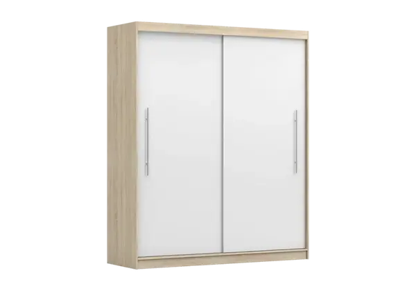 Šatní skříň Rico II Barva korpusu: Dub - sonoma, Dveře: Bílé