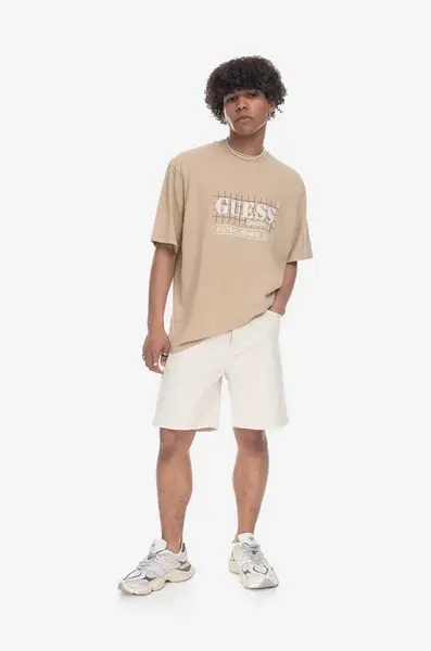 Tričko Guess Washed Grid Logo Tee