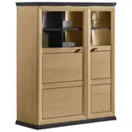 Hom`in VYSOKÁ KOMODA, tmavě šedá, dub artisan, 110/134/43 cm