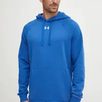 Mikina Under Armour pánská, modrá barva, s kapucí, hladká
