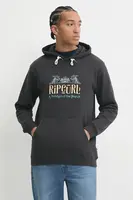 Mikina Rip Curl DOWN THE LINE pánská, šedá barva, s kapucí, s potiskem, 06HMFL