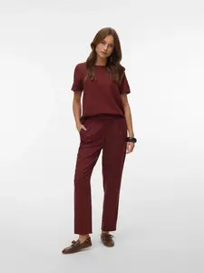 VERO MODA Plisované nohavice  burgundská