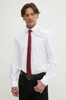 Košile HUGO pánská, bílá barva, slim, s klasickým límcem, 50534124