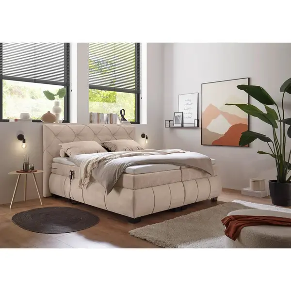 MID.YOU POSTEL BOXSPRING, 180/200 cm, hnědá