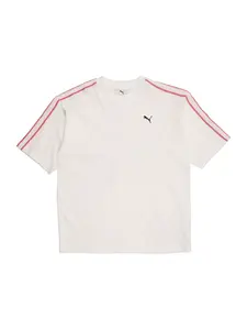 PUMA Tričko  svetločervená / čierna / biela