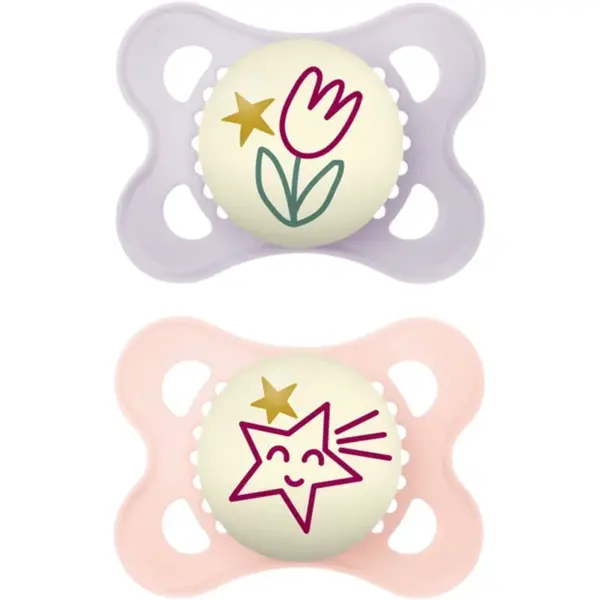 MAM Original Night 0m+ dudlík Purple/ Pink 2 ks