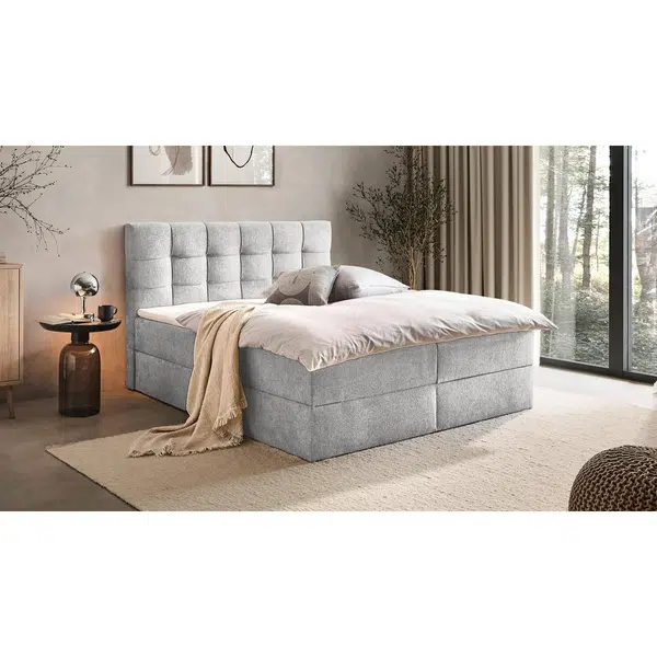 Boxxx AMERICKÁ POSTEL, 180/200 cm, světle šedá