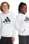 Dětská mikina adidas Performance JUVENTUS bílá barva, s kapucí, s potiskem, IT3846