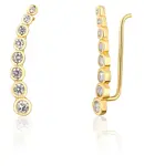 JwL Luxury Pearls Pozlacené podélné náušnice s třpytivými krystaly JL0743