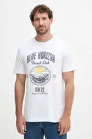 Bavlněné tričko Guess pánské, bílá barva, s aplikací, M5YI69 KBW41