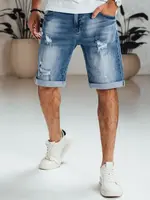 Pánské džínové šortky s efektem opotřebení