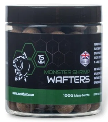 Nash vyvážené boilie wafters monster shrimp - 100 g 15 mm