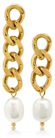 Troli Asymetrické pozlacené náušnice s pravými barokními perlami VAAXF344G