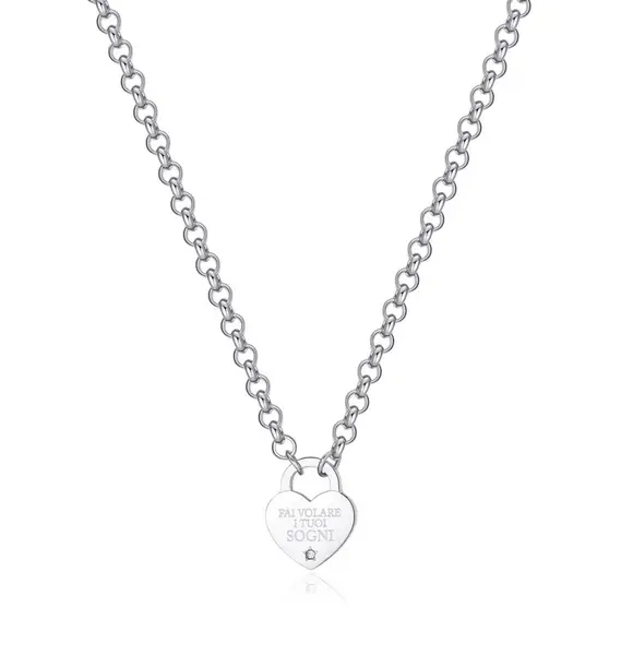 S'Agapõ Moderní ocelový náhrdelník se srdíčkem Be My Always SBM74