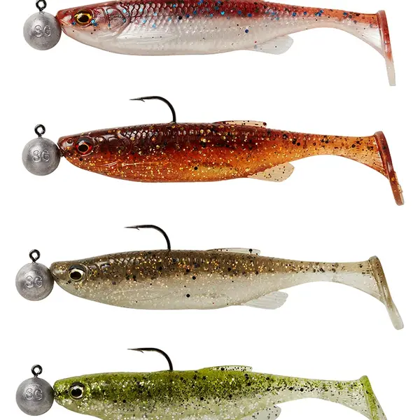 Savage gear gumová nástraha fat minnow t tail rtf clearwater mix 4 ks - 9 cm 7 g