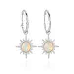 Troli Ocelové náušnice s bílými syntetickými opály 2v1