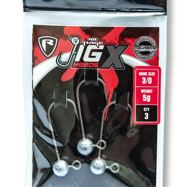 Fox rage jigová hlavička jig x jig heads háček 4/0 3 ks-15 g