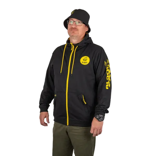 Black cat mikina black zipped hoody - s
