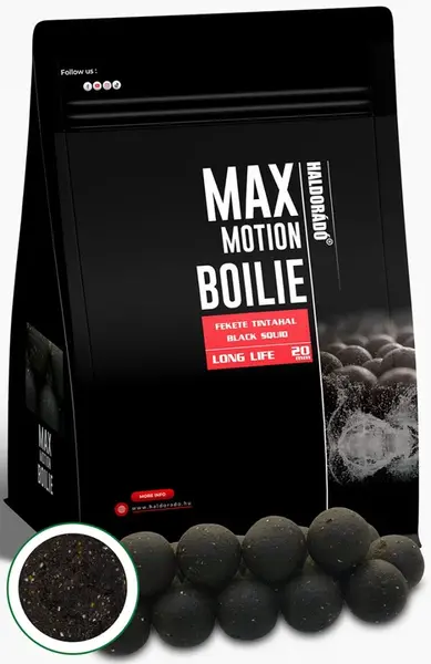 Haldorádó boilies max motion long life černá chobotnice - 800 g 20 mm