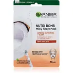 Garnier Textil Masks Nutri Bomb vyživující plátýnková maska pro rozjasnění pleti 28 g
