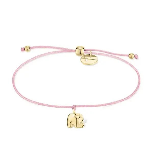 Tamaris Šňůrkový náramek pro štěstí s přívěskem slona Little Elephant TJ-0599-B-17