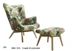 Křeslo Pik MIR-TEX - Tropic 01 a podnožka Provedení: Křeslo + podnožka, Nožičky: Rustikál, látka: MIR-TEX - tropik 01