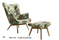 Křeslo Pik MIR-TEX - Tropic 01 a podnožka Provedení: Křeslo + podnožka, Nožičky: Rustikál, látka: MIR-TEX - tropik 01