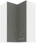 Horní rohová skříňka Lara 60x60 GN-90 2F (90°) Barva korpusu: Bílá, Barva dvířek: Šedý lesk