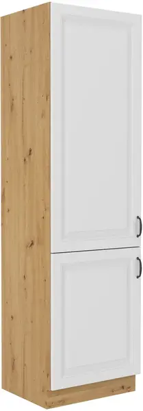 Vysoká potravinová skříňka Stilo 60 DK-210 2F Barva korpusu: Dub artisan, Barva dvířek: Bílá