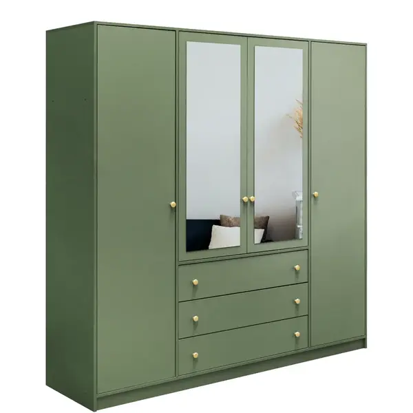 Šatní skříň Siena D4 Barva korpusu: Zelená, Rozměry: 196 cm