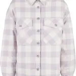 Women's flannel padded overshirt whitesand/softlilac