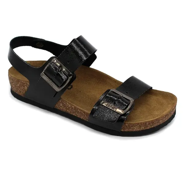 Leon 4303 Dámske zdravotné korkové sandále 37 - 24cm, čierna, 2,0 cm