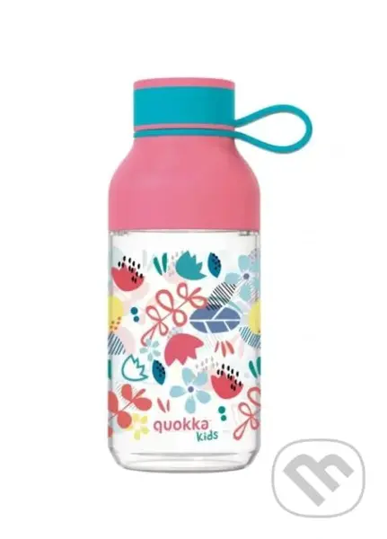 Quokka Plastová láhev Ice Kids s poutkem: Flowers 430ml