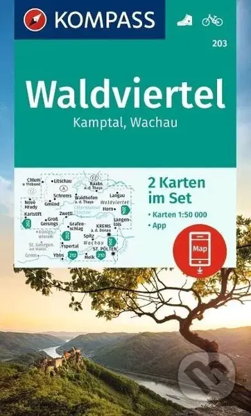 Waldviertel, Kamptal, Wachau 1:50 000 / sada 2 turistických map 203