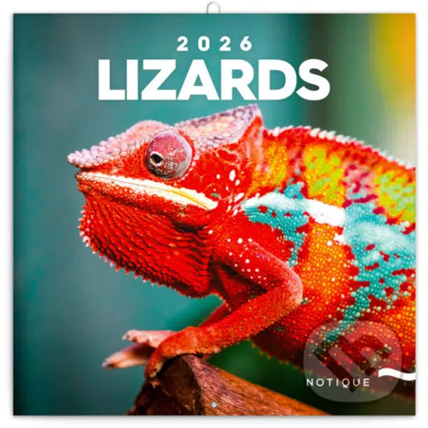 NOTIQUE Nástenný poznámkový kalendár Lizards (Jaštery) 2026