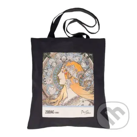 Plátená taška Alfons Mucha – Zodiak, čierna
