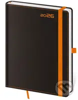 Týdenní diář 2026 A5 Black Orange s poutkem