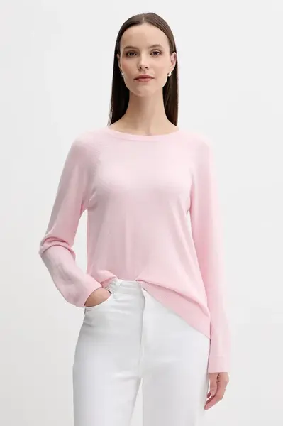 Svetr z vlněné směsi United Colors of Benetton dámský, šedá barva, 1035D1P17