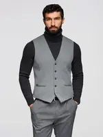 Ombre Elegant men's SLIM FIT herringbone vest - grey
