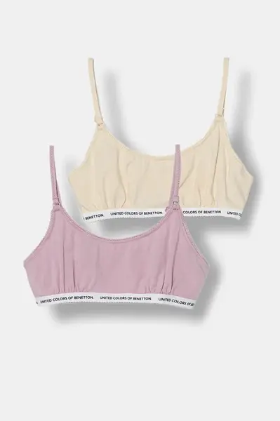 Dětská podprsenka United Colors of Benetton 2-pack béžová barva, 3MC10R1IN