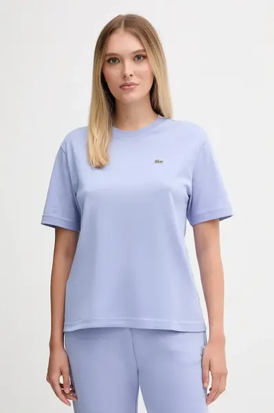 Bavlněné tričko Lacoste dámské, bílá barva, TF7215