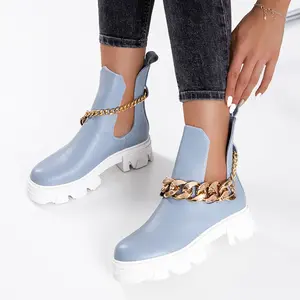 Resti Blue women's boots with chain Tenkay - Footwear