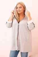 Kesi Włoski Dámská mikina s ozdobnými rukávy černá masełkowa