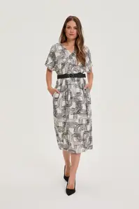 Marisse Viscose And Linen White Dress