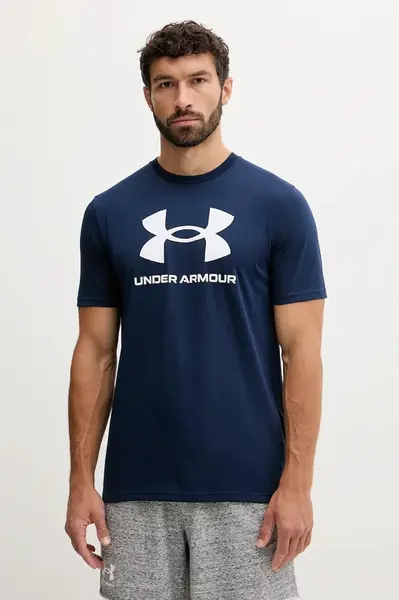 Tričko Under Armour SPORTSTYLE LOGO pánské, tmavomodrá barva, s potiskem, 1382911