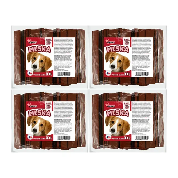 Akinu MLSKA Hovězí plátky pamlsek pro psy 4 x 25 ks