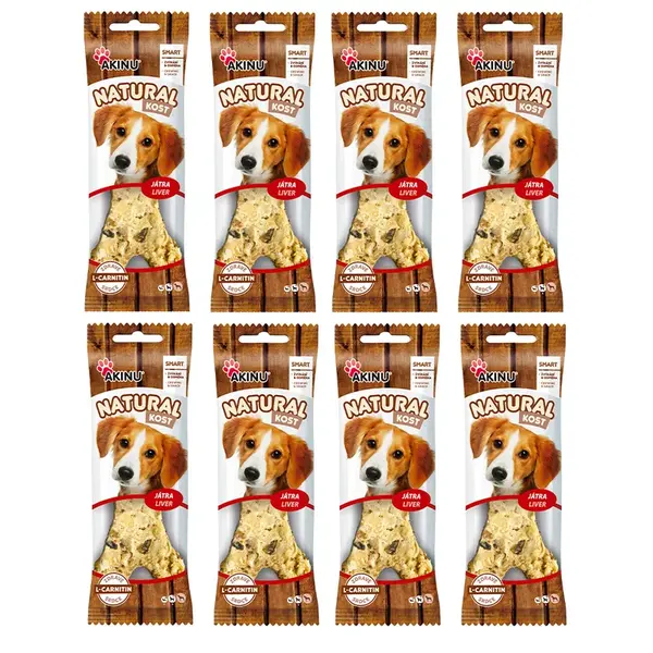 Akinu NATURAL Kost s L-carnitinem pamlsek pro psy 8 x 1 ks