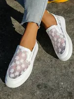 Resti Women's mesh moccasins with flowers Emzos