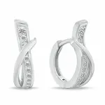 Brilio Silver Stylové stříbrné náušnice se zirkony EA213W