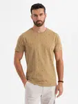 Ombre Printed cotton T-shirt with round neckline - dark olive
